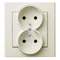 SONATA Gniazdo podwójne z uziemieniem ecru