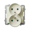 SONATA Gniazdo podwójne z uziemieniem z przesłonami torów prądowych écru