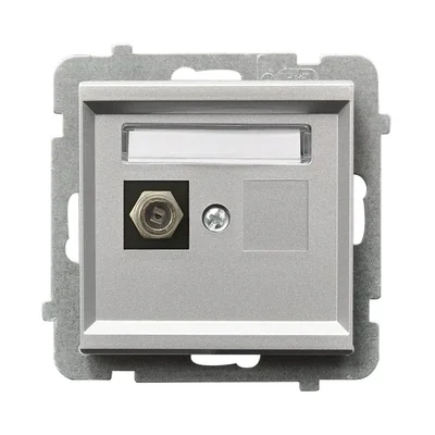 SONATA Gniazdo pojedyncze antenowe typu F srebro mat