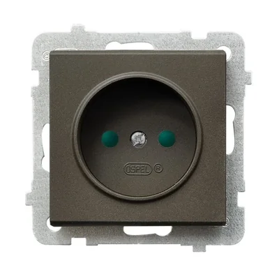 SONATA Gniazdo pojedyncze z przesłonami czekoladowy metal