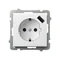 SONATA Gniazdo pojedyncze z uziemieniem schuko z przesłonami torów prądowych, z ładowarką USB biały