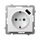 SONATA Gniazdo pojedyncze z uziemieniem schuko z przesłonami torów prądowych, z ładowarką USB biały