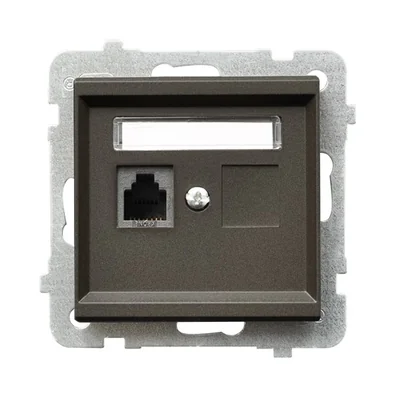 SONATA Gniazdo telefoniczne pojedyncze czekoladowy metal