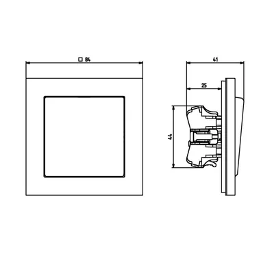 SONATA Łącznik jednobiegunowy ecru, bez ramki