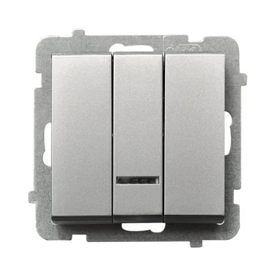 SONATA Łącznik potrójny, bez ramki srebro mat