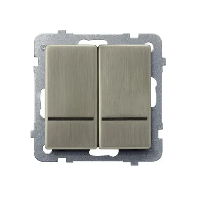 SONATA NOWE SREBRO Łącznik podwójny, świecznikowy z podświetleniem, nowe srebro, bez ramki