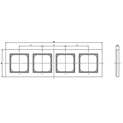 SONATA Ramka poczwórna biały