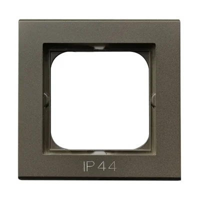 SONATA Ramka pojedyncza do łączników IP44 czekoladowy metal