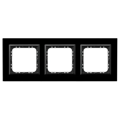 SONATA Ramka potrójna czarne szkło