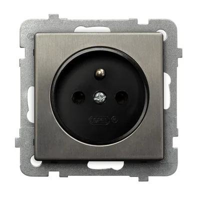 SONATA STAL INOX Gniazdo pojedyncze z uziemieniem stal inox