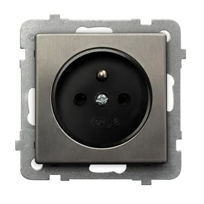 SONATA STAL INOX Gniazdo pojedyncze z uziemieniem stal inox