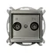 SONATA STAL INOX Gniazdo RTV przelotowe ZAP-14 stal inox