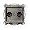 SONATA STAL INOX Gniazdo RTV przelotowe ZAP-14 stal inox