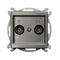 SONATA STAL INOX Gniazdo RTV przelotowe ZAP-14 stal inox