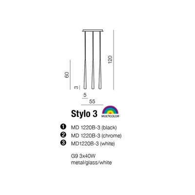 STYLO 3 Lampa wisząca czarna