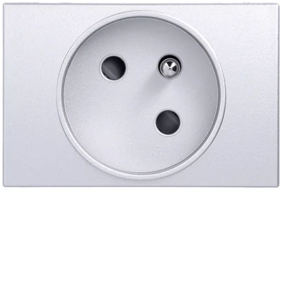 SYSTO Gniazdo przelotowe z uziemieniem 2P+Z samozaciski 3 moduły 16A/230V aluminium