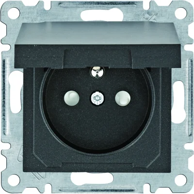 SYSTO Gniazdo z uziemieniem zaciski śrubowe 2 moduły 16A/230V czarne