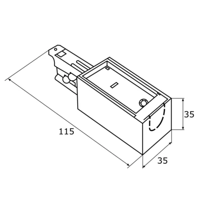 T-RACK POWER Końcówka zasilająca do szynoprzewodu 3-F