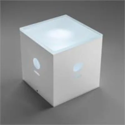 Table Cube lampa stojąca biurkowa biała mat dodatkowo zasilana baterią