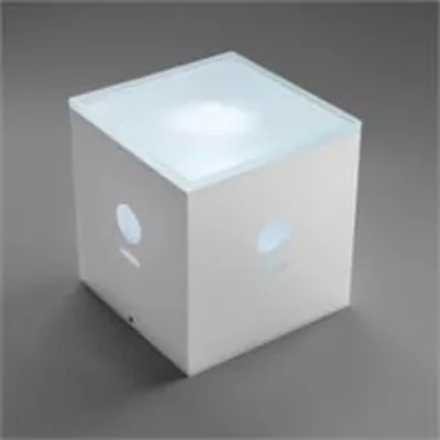 Table Cube lampa stojąca biurkowa biała mat dodatkowo zasilana baterią