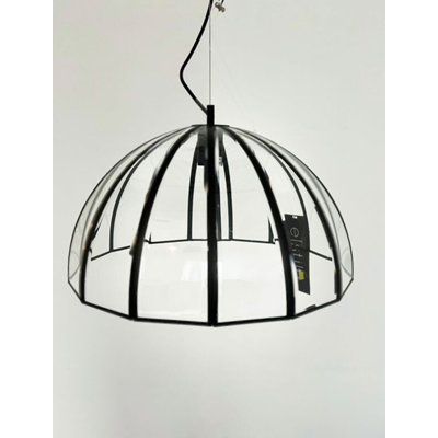 TIMIUS Lampa wisząca E27 IP20 szklana z czarnym wykończeniem