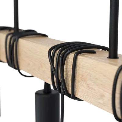 TOWNSEND Lampa wisząca poczwórna brązowa/czarna