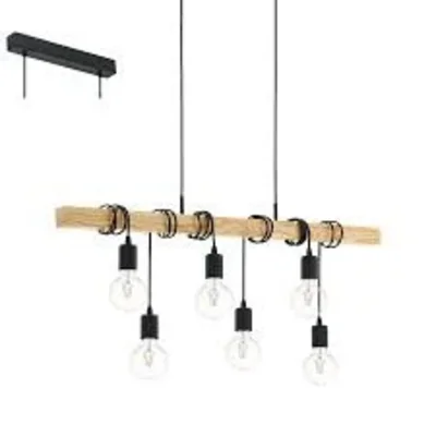 TOWNSHEND Lampa wisząca 100cm drewno/czarny