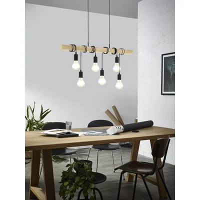 TOWNSHEND Lampa wisząca 100cm drewno/czarny