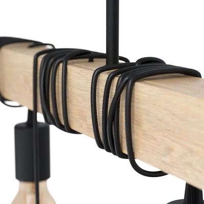 TOWNSHEND Lampa wisząca 100cm drewno/czarny