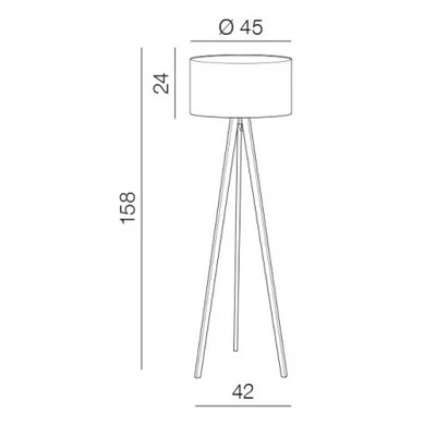 TRIPOOD WOOD Lampa podłogowa drewniana (stelaż)