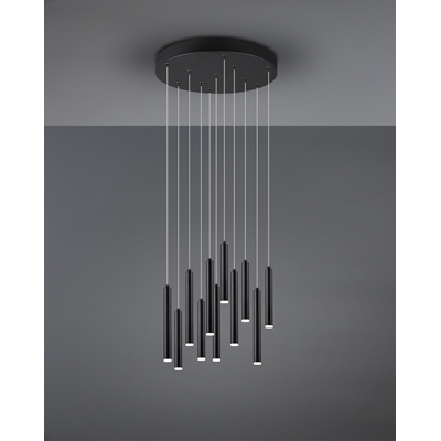 TUBULAR Lampa wisząca okrągła 40 cm czarna