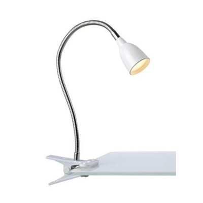 TULIP Lampa biurkowa z klipsem biała