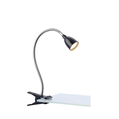 TULIP Lampa biurkowa z klipsem czarna