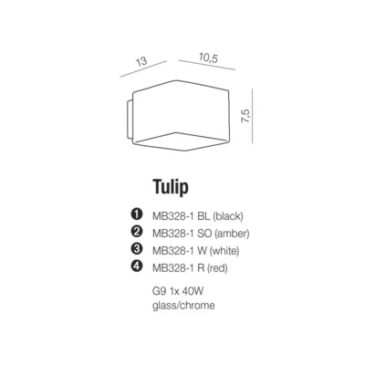 TULIP Lampa ścienna pomarańczowa