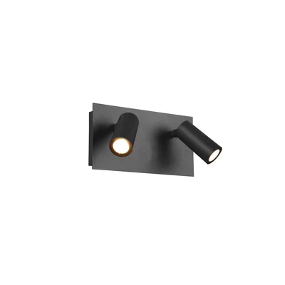 TUNGA Lampa ścienna 2x4W LED 2x420lm 3000K IP54 antracytowa