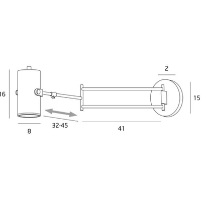VARSOVIA Lampa ścienna regulowana mosiądz