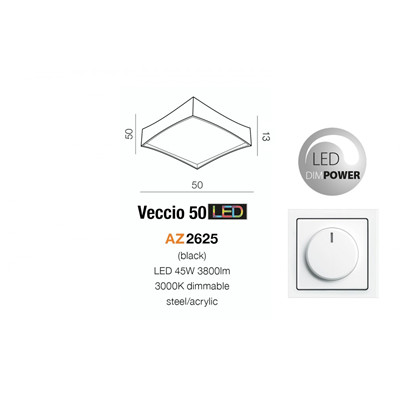 VECCIO 50 Lampa sufitowa biała