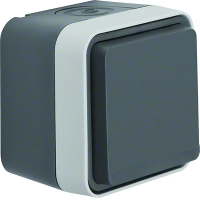 W.1 Gniazdo Schuko 2P+Z kompletne IP55 szare