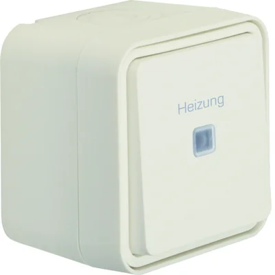 W.1 Łącznik uniwersalny z nadrukiem "Heizung" kompletny IP55 biały