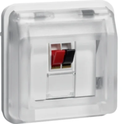 W.1 Moduł gniazdo głośnikowe pojedyncze z pokrywą IP55 biały