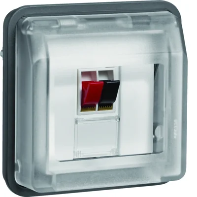 W.1 Moduł gniazdo głośnikowe pojedyncze z pokrywą IP55 szary