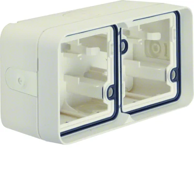 W.1 Puszka natynkowa 2-krotna pozioma 4 wejścia IP55 biała