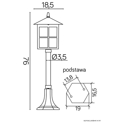 WENECJA Lampa zewnętrzna stojąca 76 cm czarna