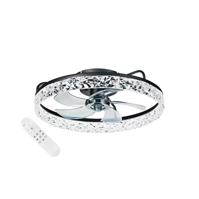 Wentylator sufitowy LED VIAGO 20W+15W 2000lm z pilotem cichy czarny