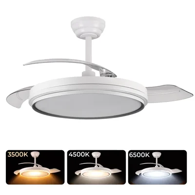 Wentylator sufitowy LED VIAGO 32W+30W 3200lm z pilotem cichy biały