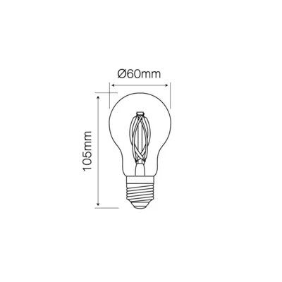 Żarówka dekoracyjna led 4W A60 4000K przezroczysta